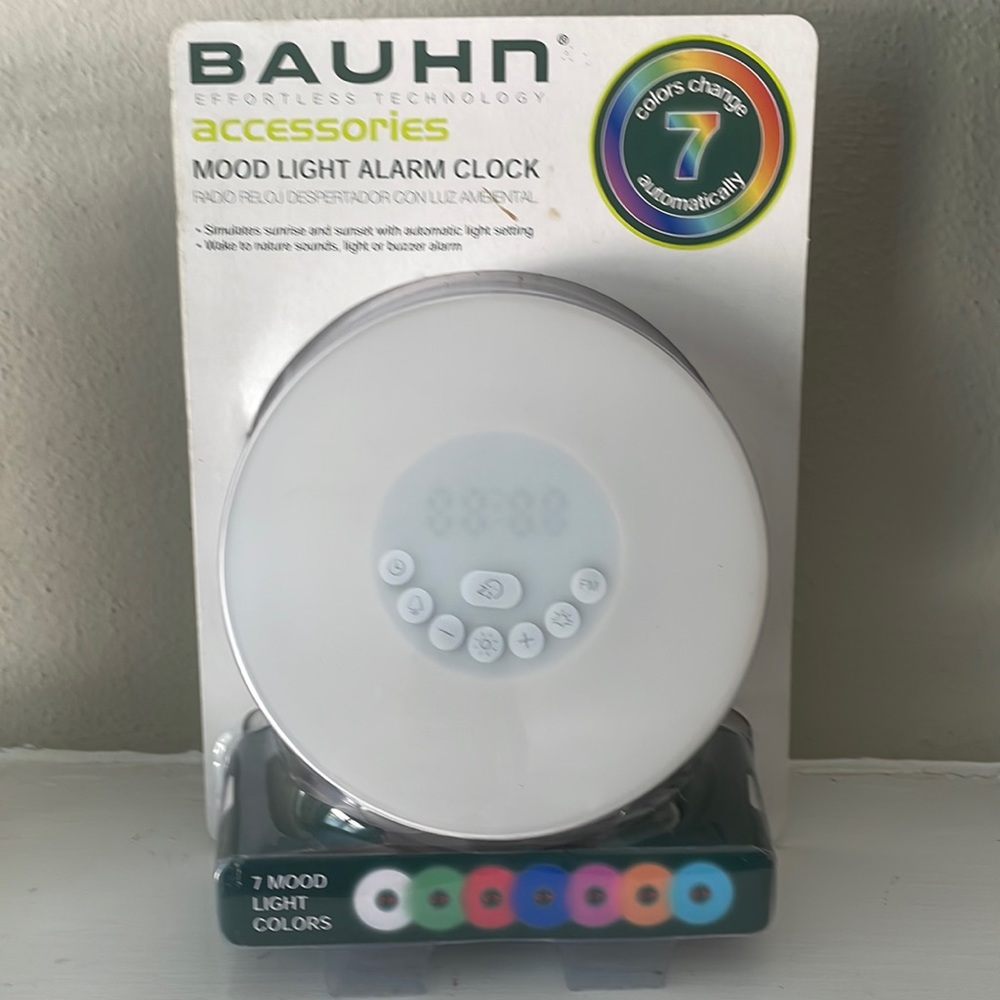 Bauhn mood light alarm clock. New!